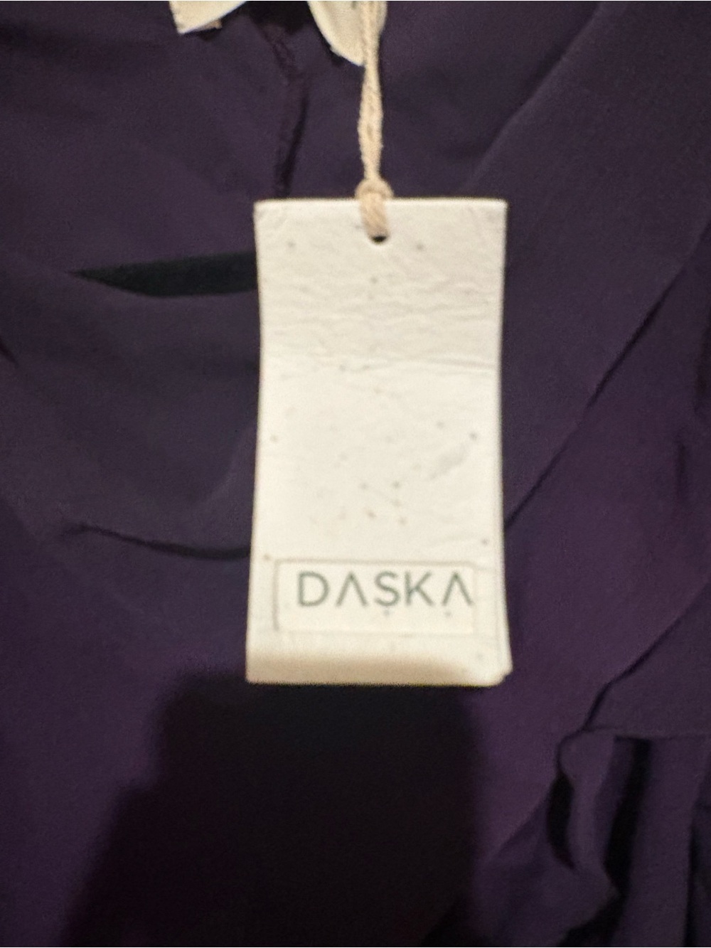 Daska chiffon maxi dress with frill details in purple Medium NWT - Picture 8 of 8